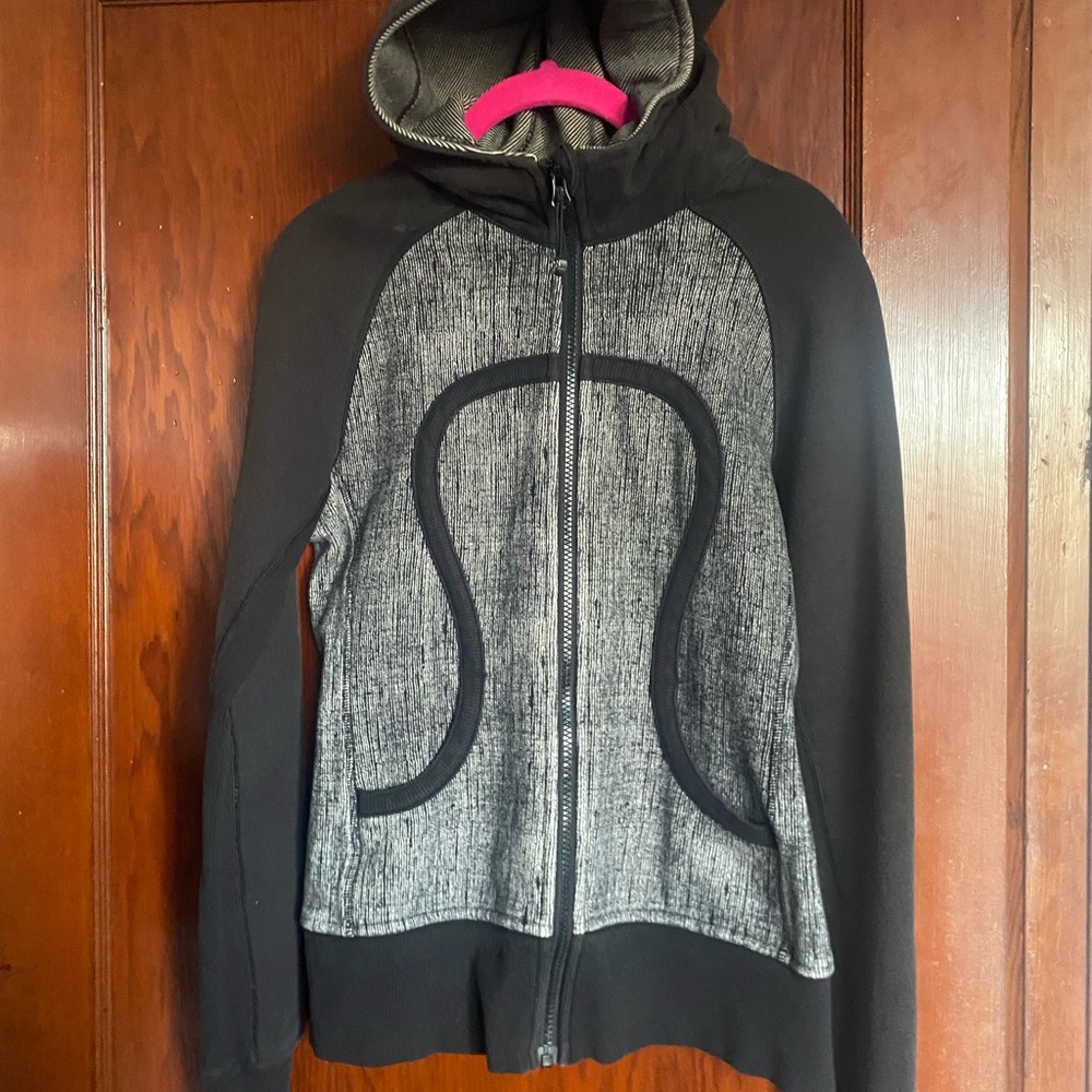 Lululemon Athletica Black and White Striped Hoodie